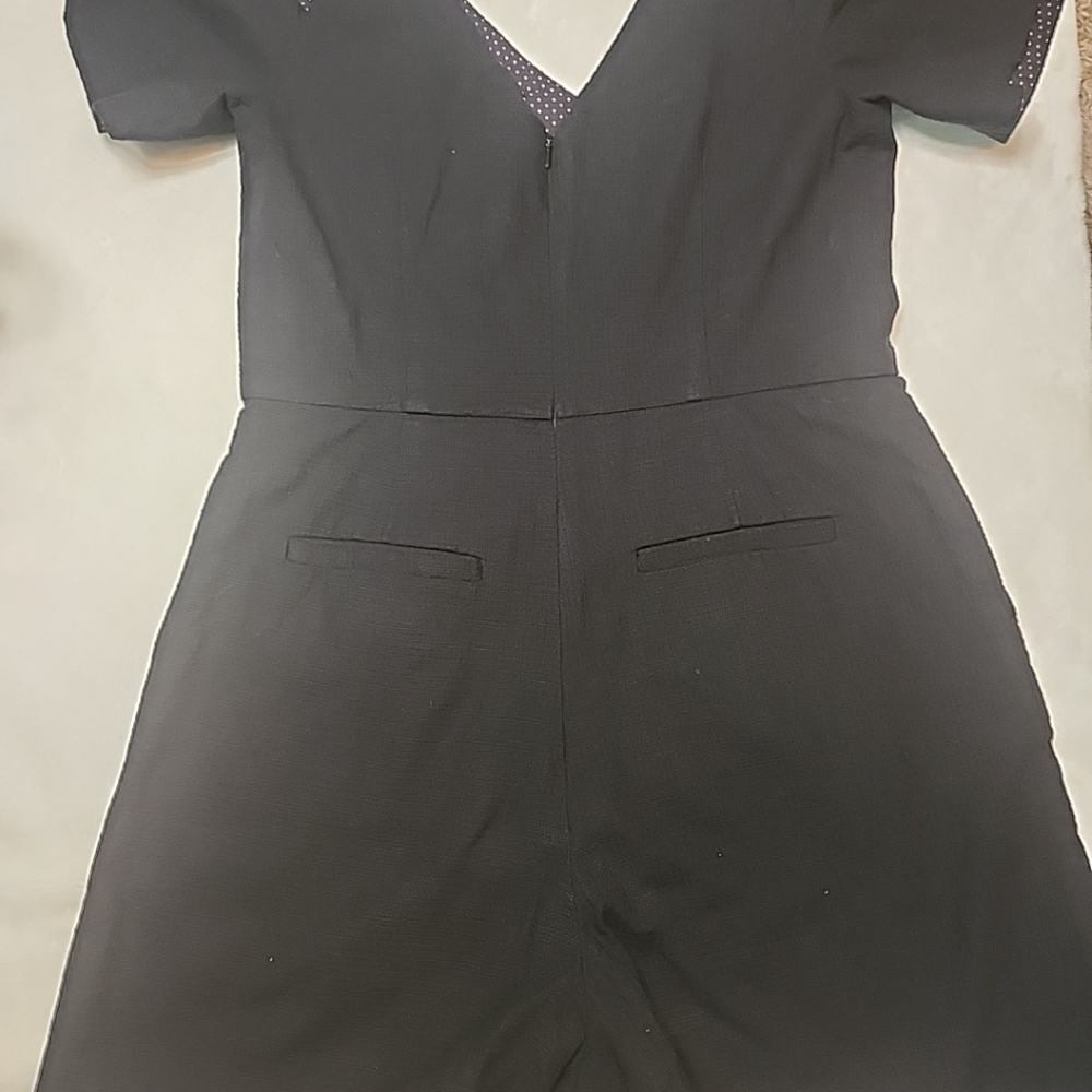 Anthropologie Elevenses black cold shoulder short one piece romper Sz2 - Picture 15 of 16